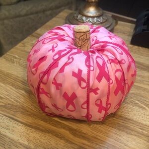 Handmade Breast Cancer Awareness Pumpkin